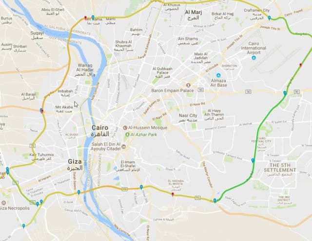 Plan des aéroports de Cairo