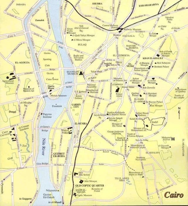 Plan des rues de Cairo