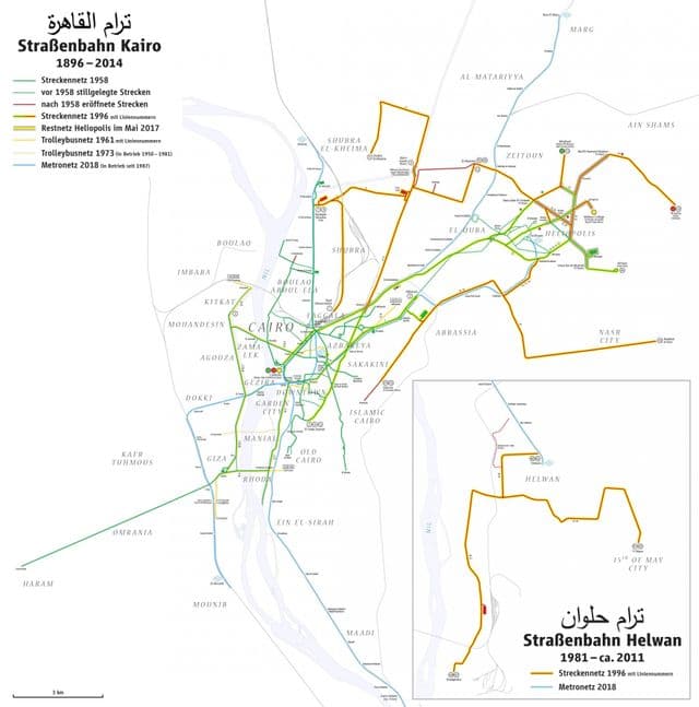 Plan des stations de tramway de Cairo