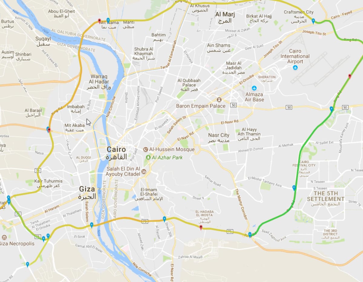 Plan des aéroports de Cairo